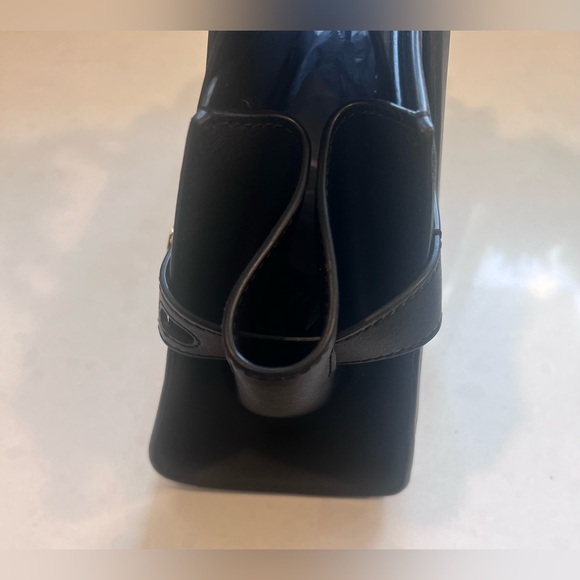 Michael Kors Carmen Medium Black Gold Saffiano Leather Satchel Bag NWT - Picture 9 of 10